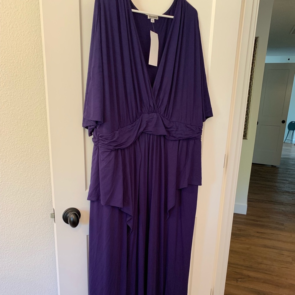 Kiyonna Maxi Dress - “indie flair” purple size 3